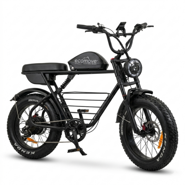 Bicicleta Eléctrica Turbo K Ecomove estilo moto con motor de 1000W y batería de litio 48V 22.5Ah