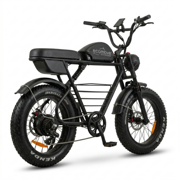 Bicicleta Eléctrica Turbo K Ecomove estilo moto con motor de 1000W y batería de litio 48V 22.5Ah
