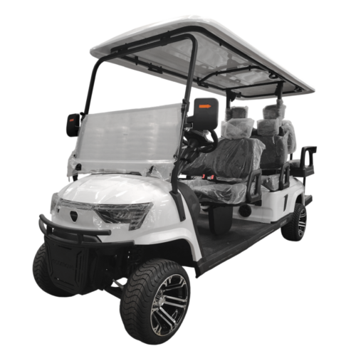 Carro de Golf de 6 Pasajeros Modelo E Blanco Carro de Golf de 6 Pasajeros Modelo E Ecomove con batería de 48V 100Ah y capacidad para 700 kg