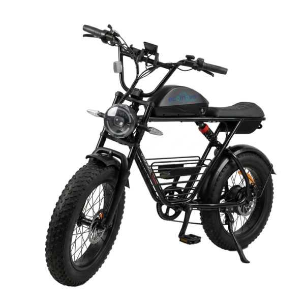 Bicicleta Eléctrica Turbo K Ecomove estilo moto con motor de 1000W y batería de litio 48V 22.5Ah
